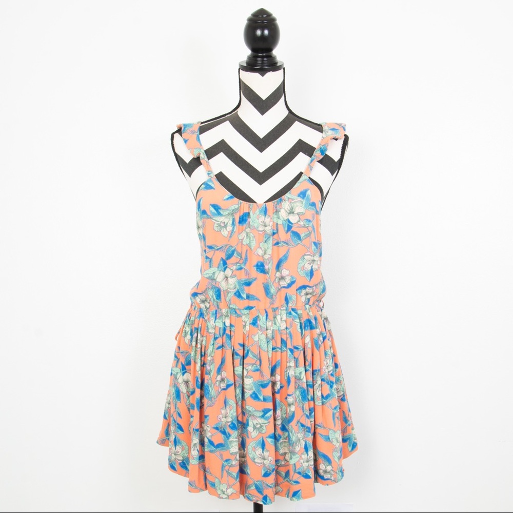 Free People Orange Dear You Mini Dress